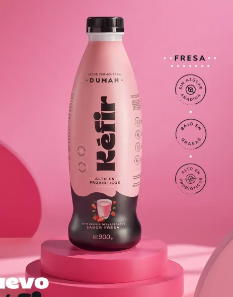 Kéfir Bebible + Fresa Natural + Endulzado con Estevia