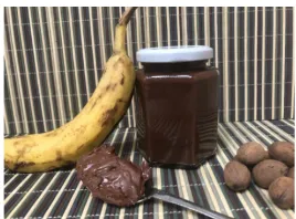 Crema Untable + Plátano con Cacao + 100% Natural sin Azúcar.